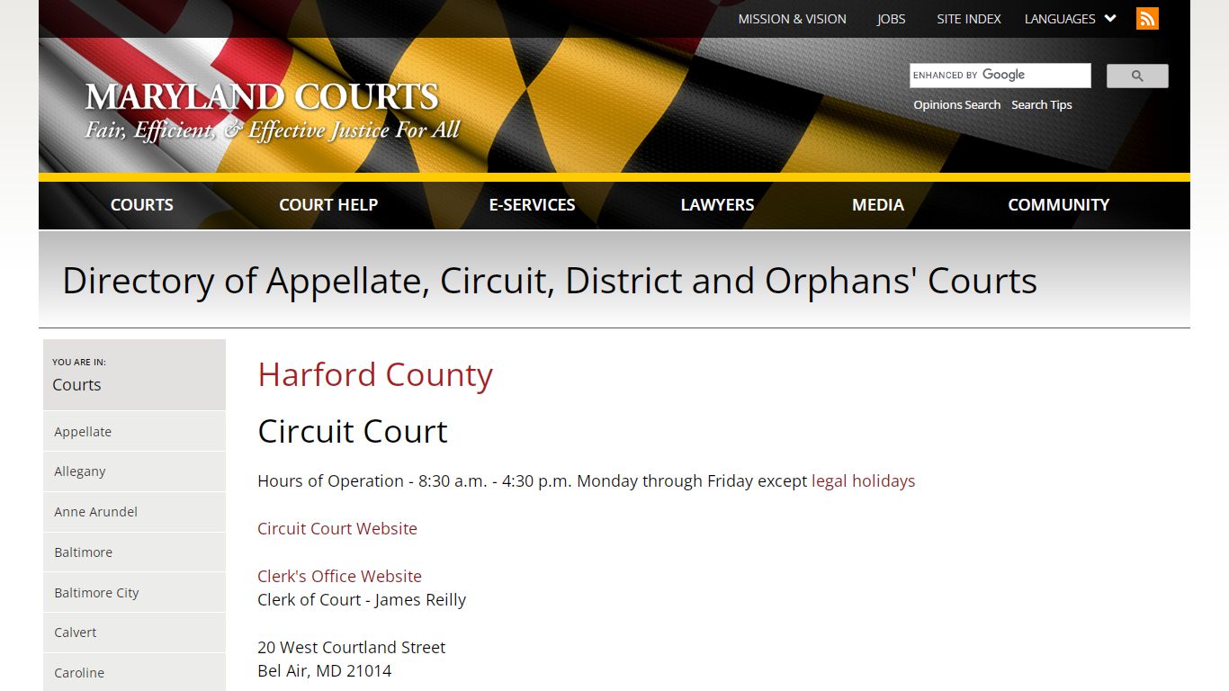 Harford County | Maryland Courts